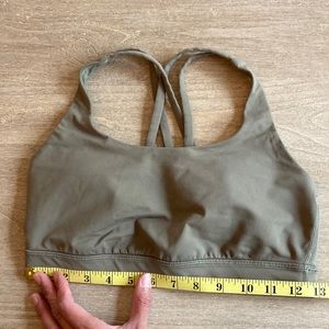 Great condition Lululemon Energy Bra, olive green, size 8